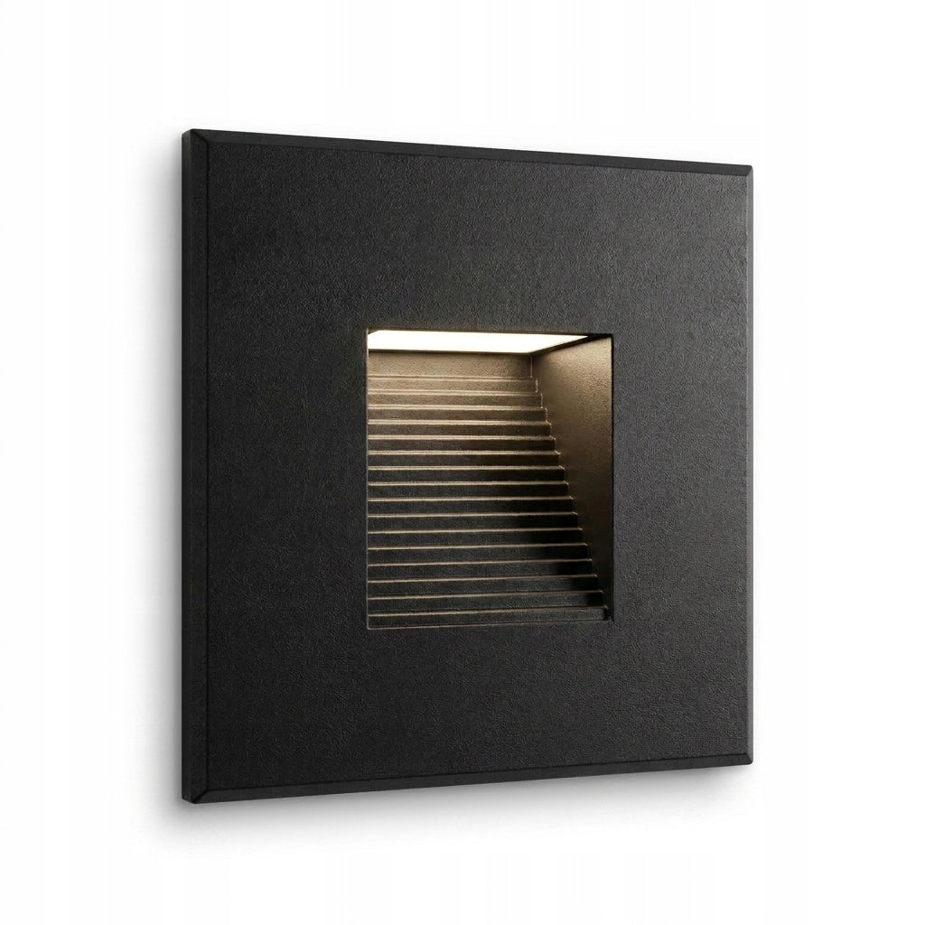 Black LED Stair Light Fixture 230V Aluminum |3000k-Warm| LEDROOM