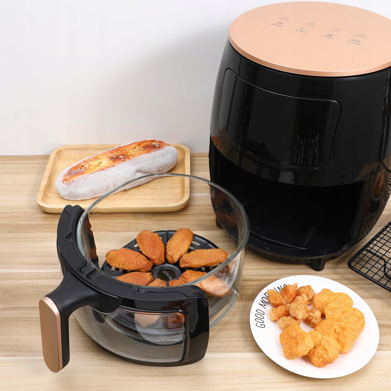 Black Large Capacity Air Fryer with Glass View for Family Use Model 1734467467439