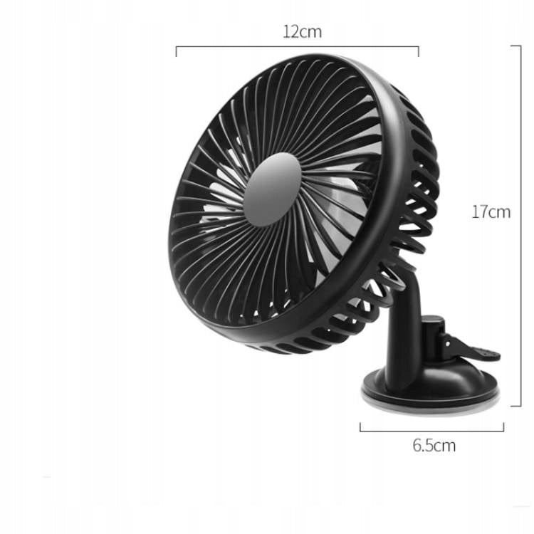 Black Mini Car & Household Fan Suction Cup Mount&Safe Anti-Cut Hand Design Manufacturer code WIATRAK CZARNY Z KLIPSEM MINI WENTYLATOR USB