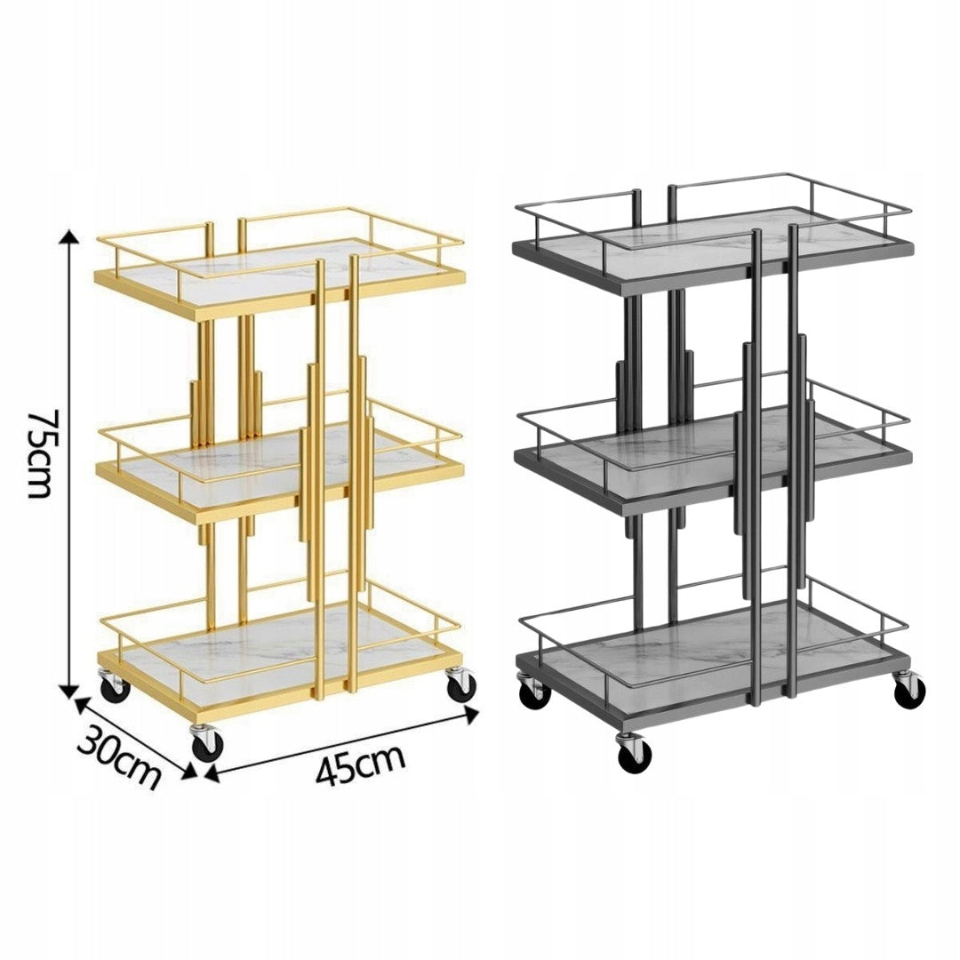 Black Premium 3-Tier MOEMI Cosmetic Trolley Packaging status original