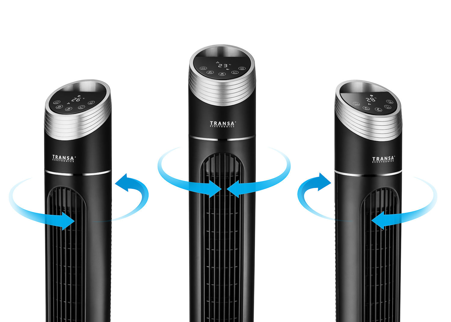 Black Remote Control Floor Column Fan Oscillation Timer Power 40W Packaging status original