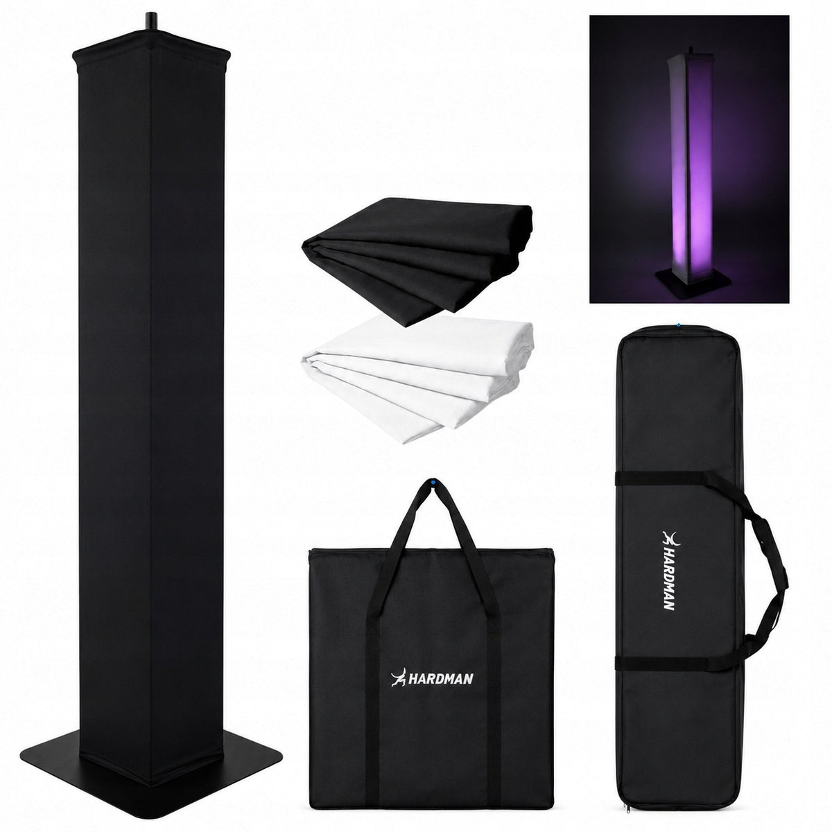 Black Totem Large 135-250cm Tower Head Stand Moving Columns Manufacturer code HLT.624