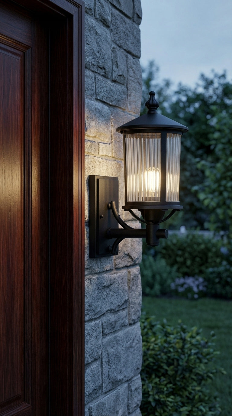 Black Wall Lamp Elegant Garden Facade Lamp 1xE27 K-8220 MIAMI Power supply mains