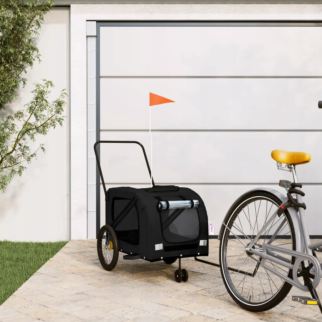 Black bicycle trailer for pets 134 x 68 x 72 cm Packaging status original