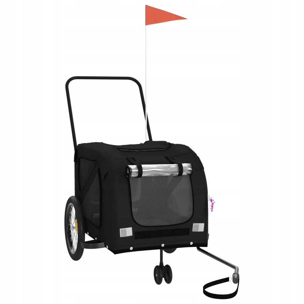 Black bicycle trailer for pets 134 x 68 x 72 cm