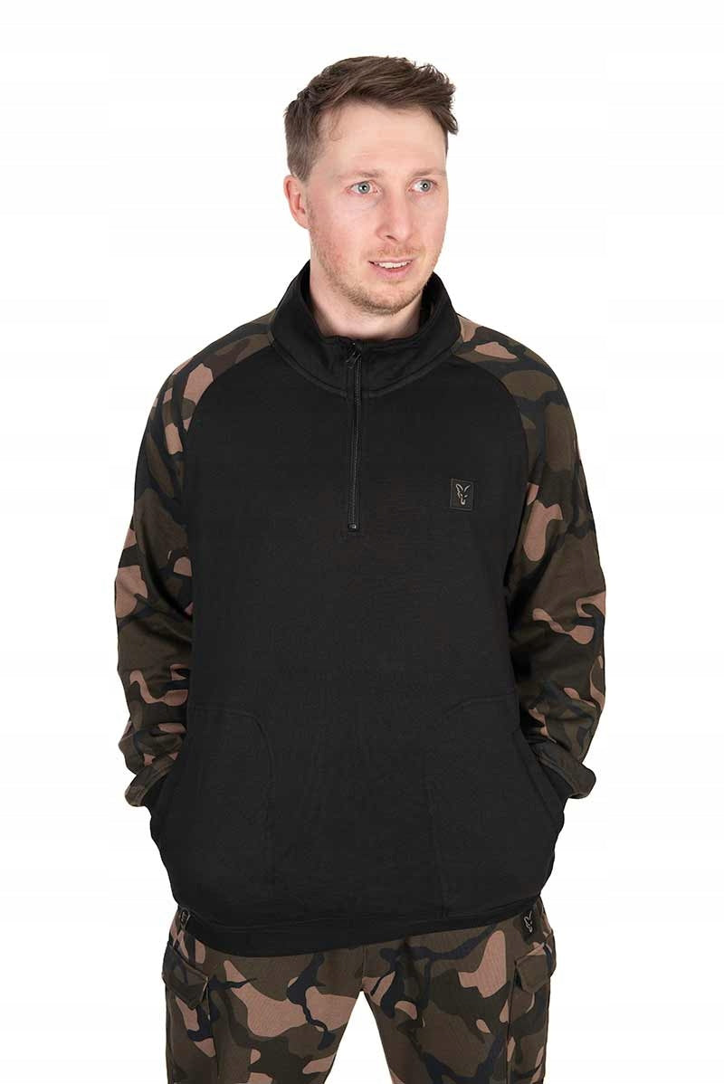 Black/camo Qtr Zip Sweatshirt Size M Fox