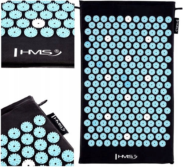 Black massage mat for acupressure HMS with back spikes 6930 spikes 74