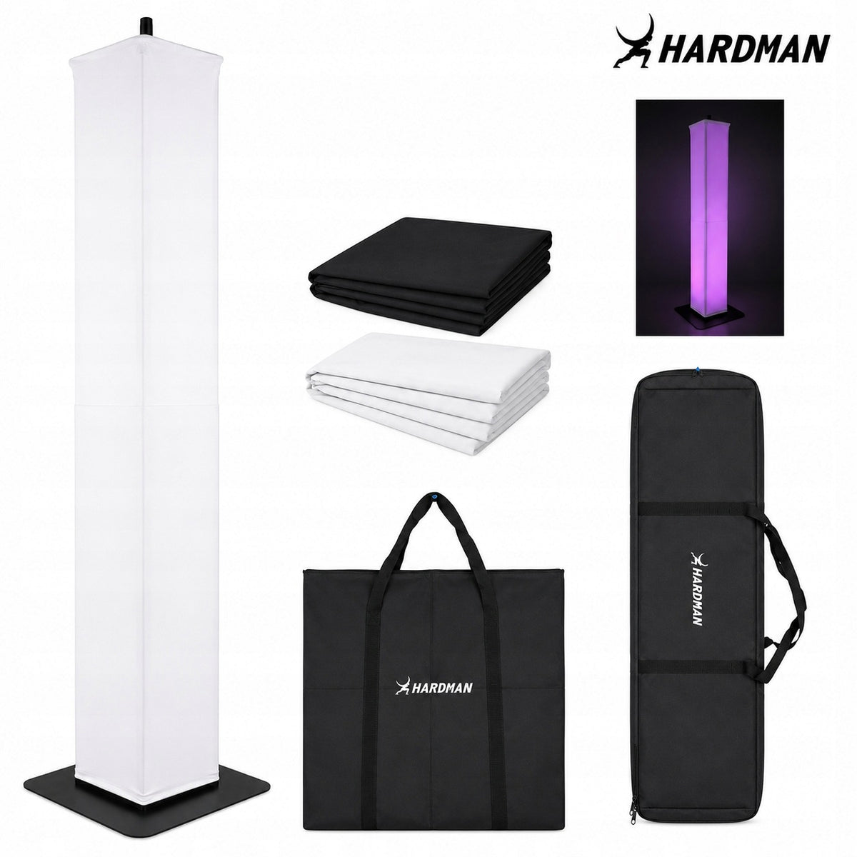 Black totem 100-175cm column light stand up to 60kg lycra bag Manufacturer code HLT.323