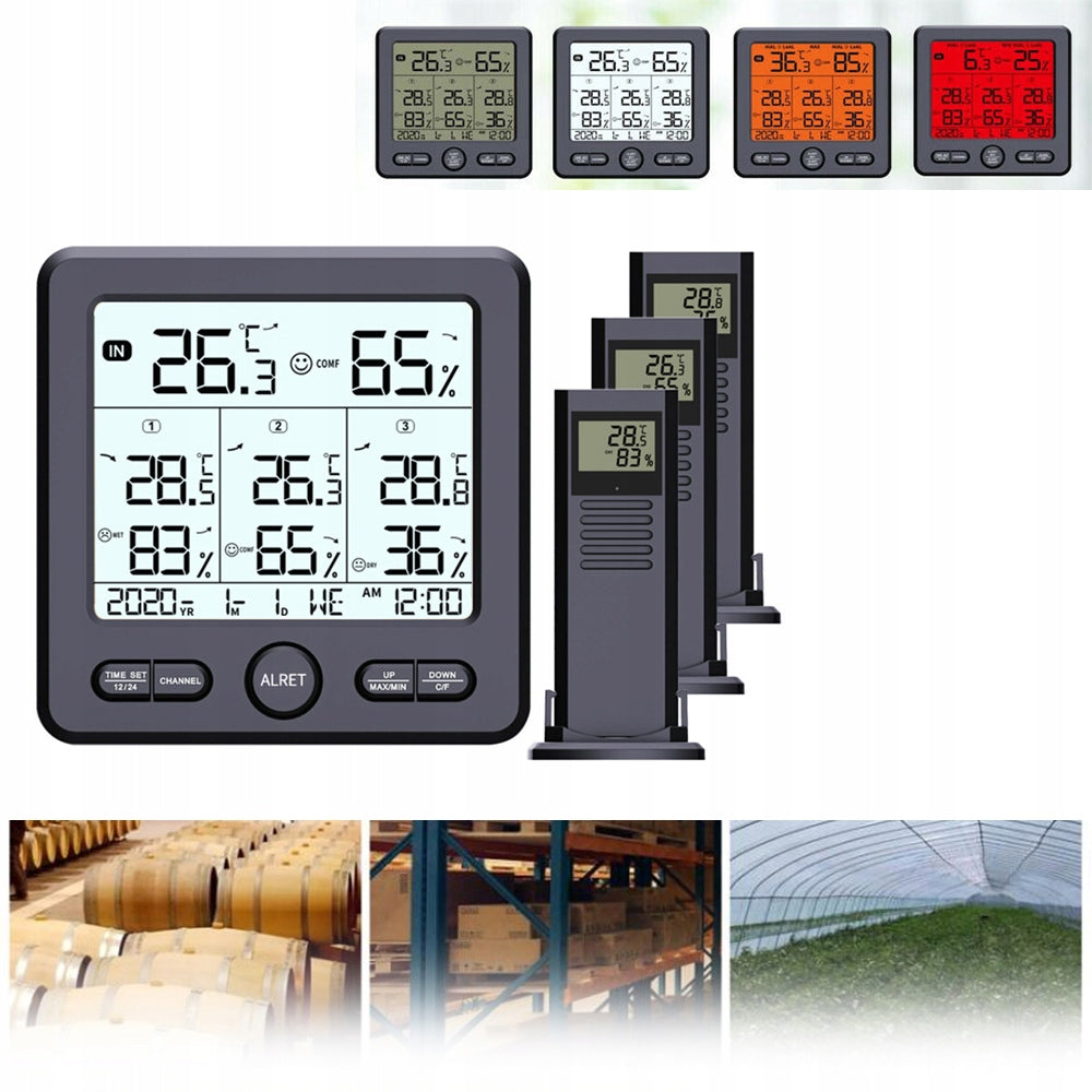 BlackLCD Weather Station ROOM Thermometer CLOCK Indoor Weather Station