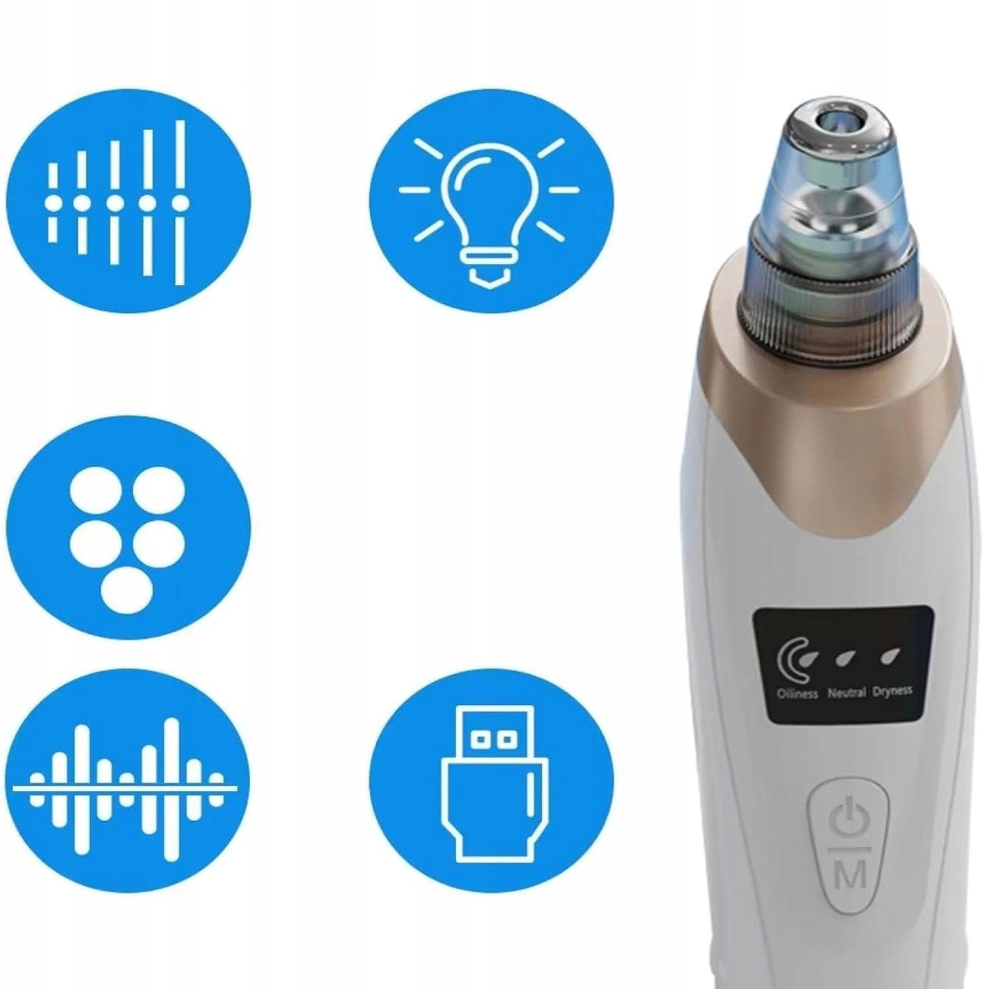 Blackhead Removal Device 5 Suction 3 Modes Blackhead Vacuum Cleaner Packaging status original
