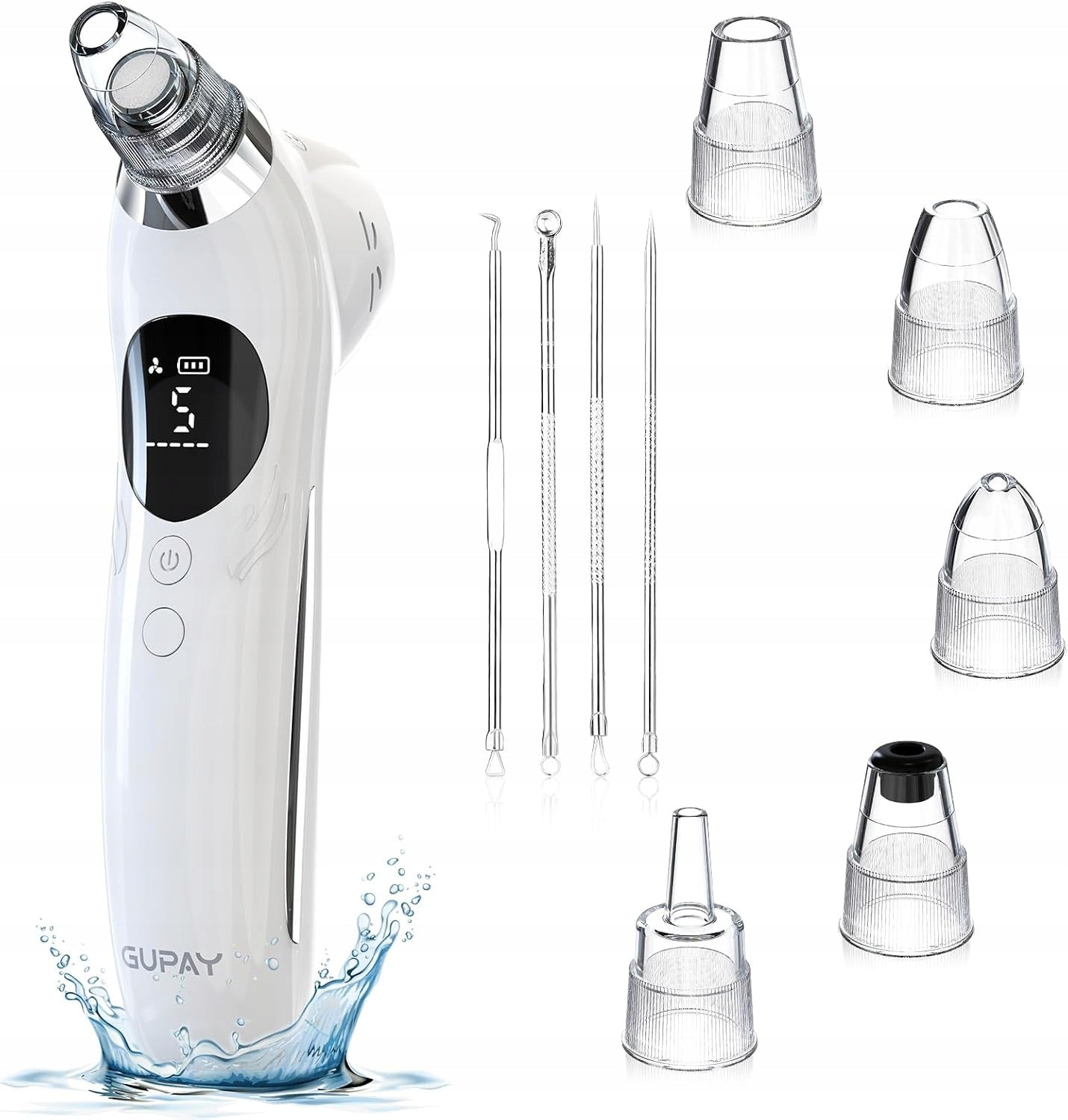 Blackhead Removal Vacuum Cleaner, For Face Pores With 5 Suction Heads