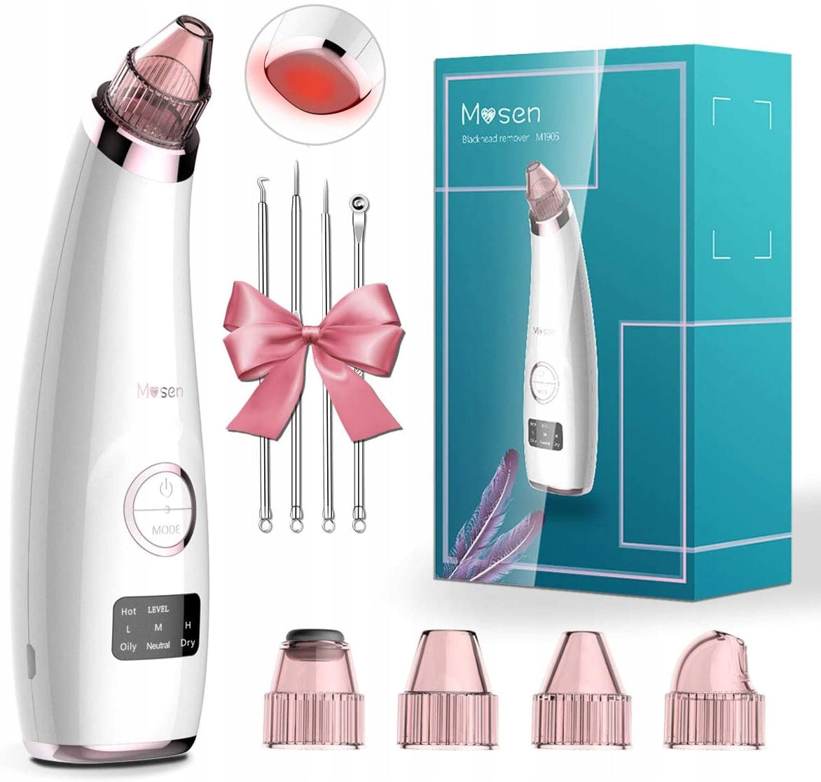 Blackhead vacuum cleaner with 5 tips Mosen M1905