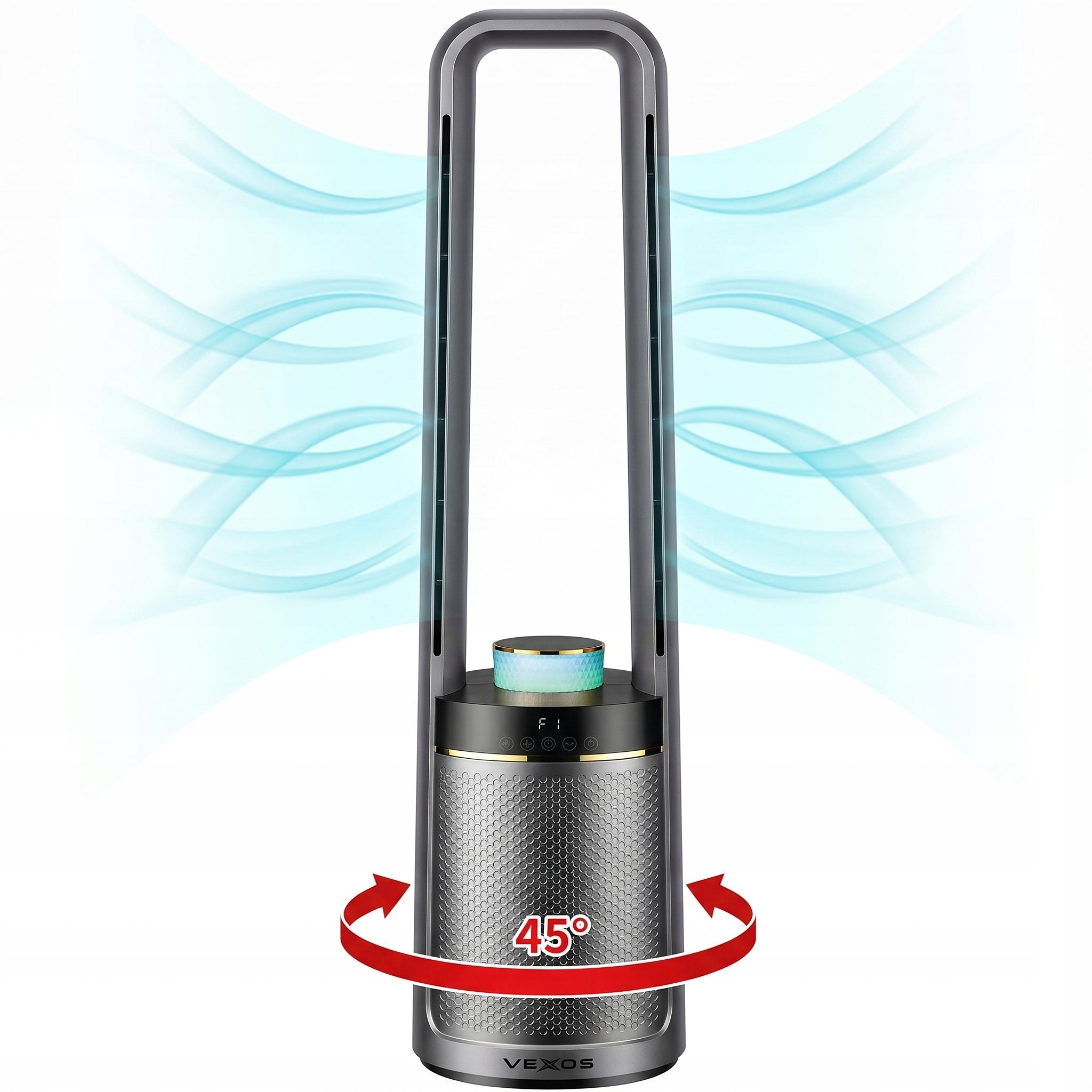 Bladeless Fan Floor Standing Fan Column Quiet+LED PILOT Dominant color silver/gray
