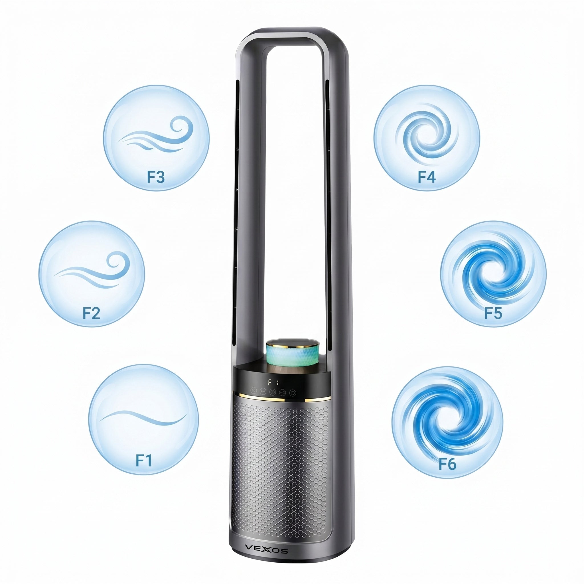 Bladeless Fan Floor Standing Fan Column Quiet+LED PILOT Fan type floor