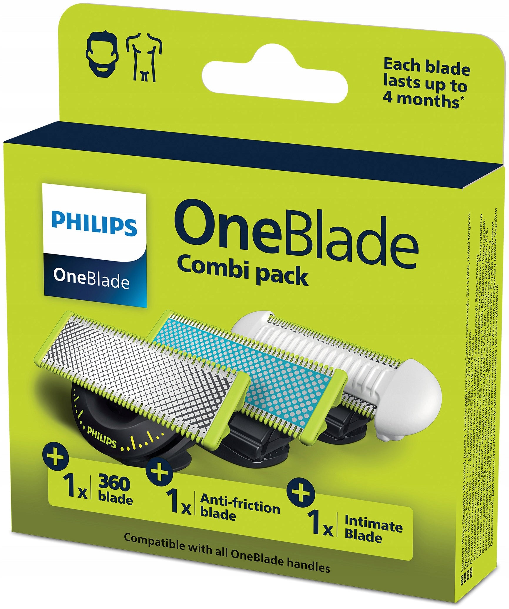 Blades for shaver PHILIPS OneBlade 360 QP936/50 (3 pieces)