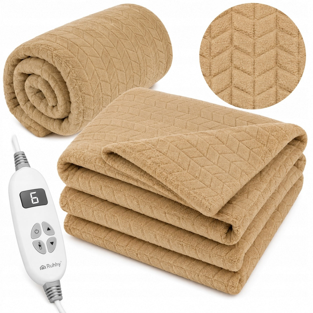 Blanket Electric Heating Mat Large Soft Timer Remote Control 10 Modes