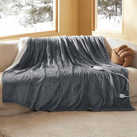 Blanket electric heating matrix Bedsure 200x180cm grey automatic timer