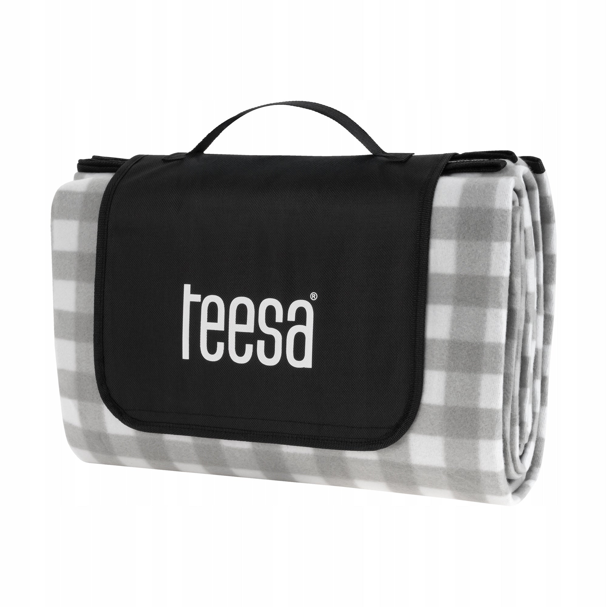 Blanket picnic mat with insulation 200x200 cm TEESA - grey grating Brand Teesa