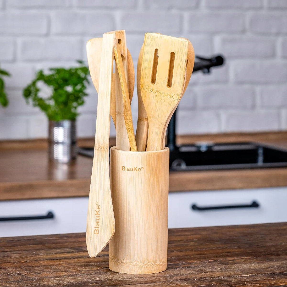BlauKe Bamboo Tools 8pcs 30cm Kitchen Set Brand no brand