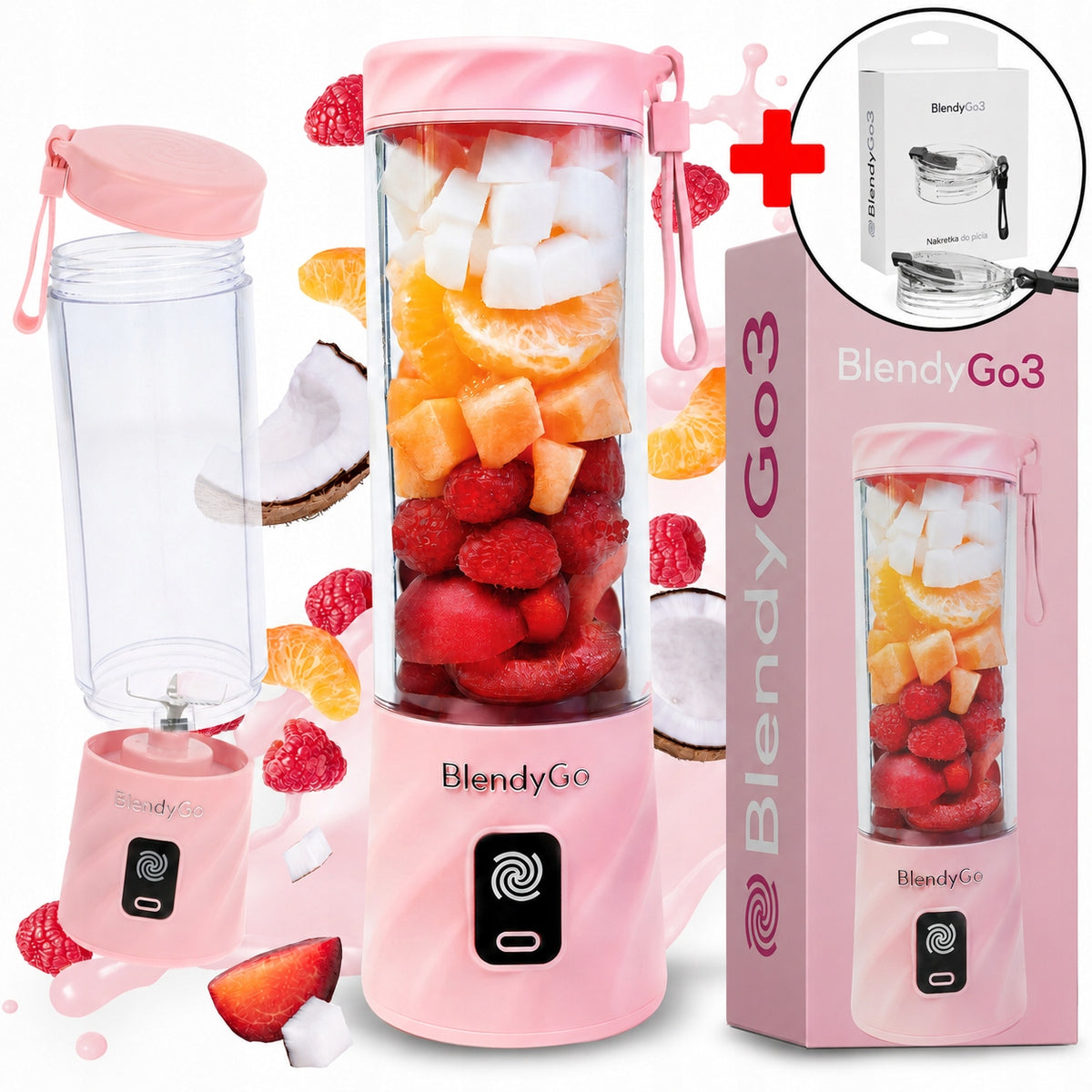 Blender BlendyGo 3 - Wireless Chalice USB 550ml + MOUTHPIECE NUT