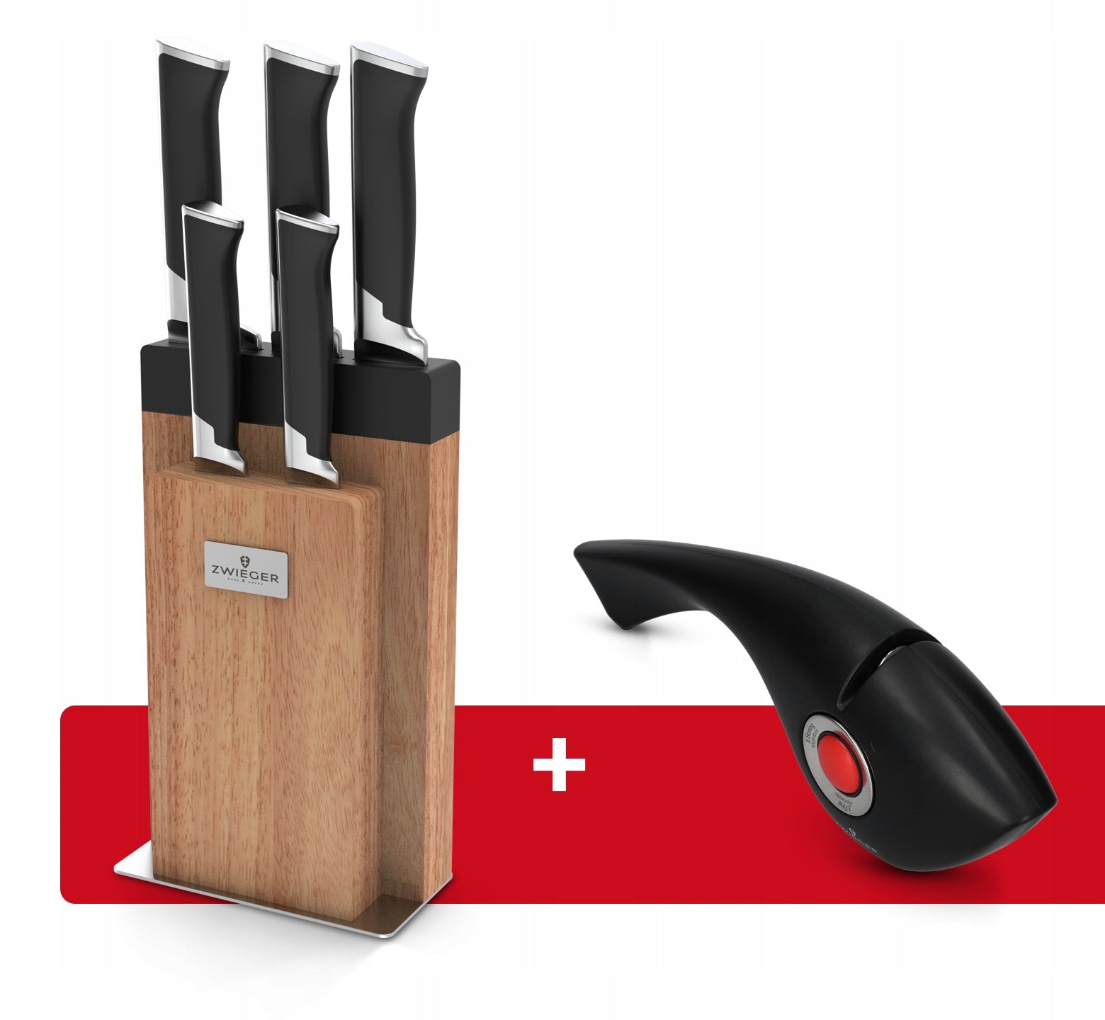 Block with set of 5 Decco knives + sharpener