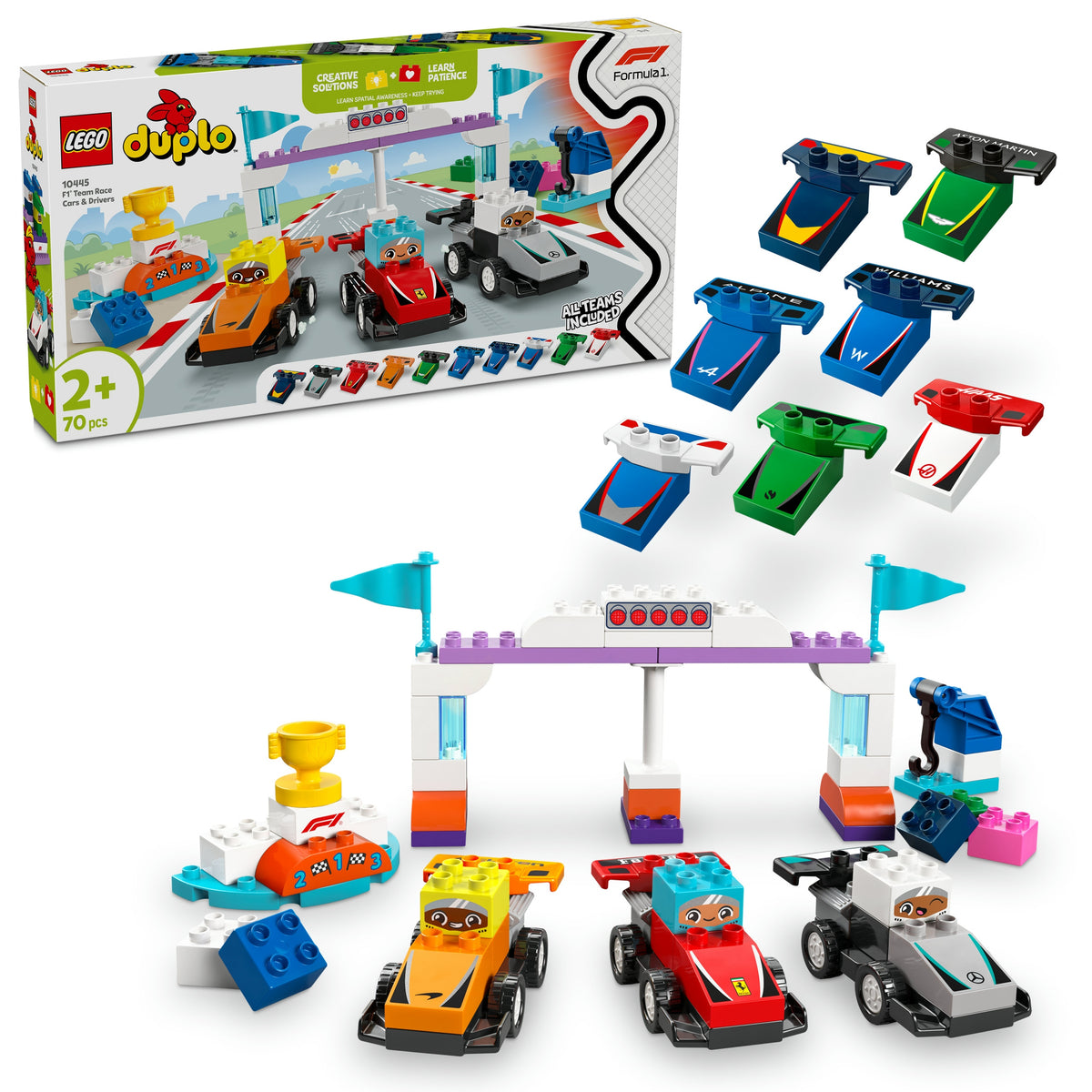 Blocks LEGO Duplo 10445 Set of cars and drivers F1