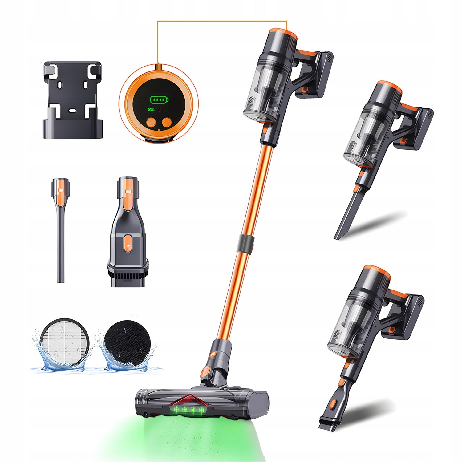 Blossom DSV112A Cordless Upright Vacuum Cleaner 550W 50kPa Gold