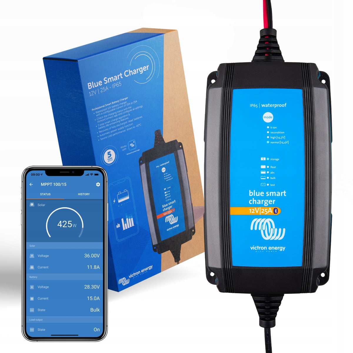Blue Smart IP65 Charger 12/25 with DC Connector