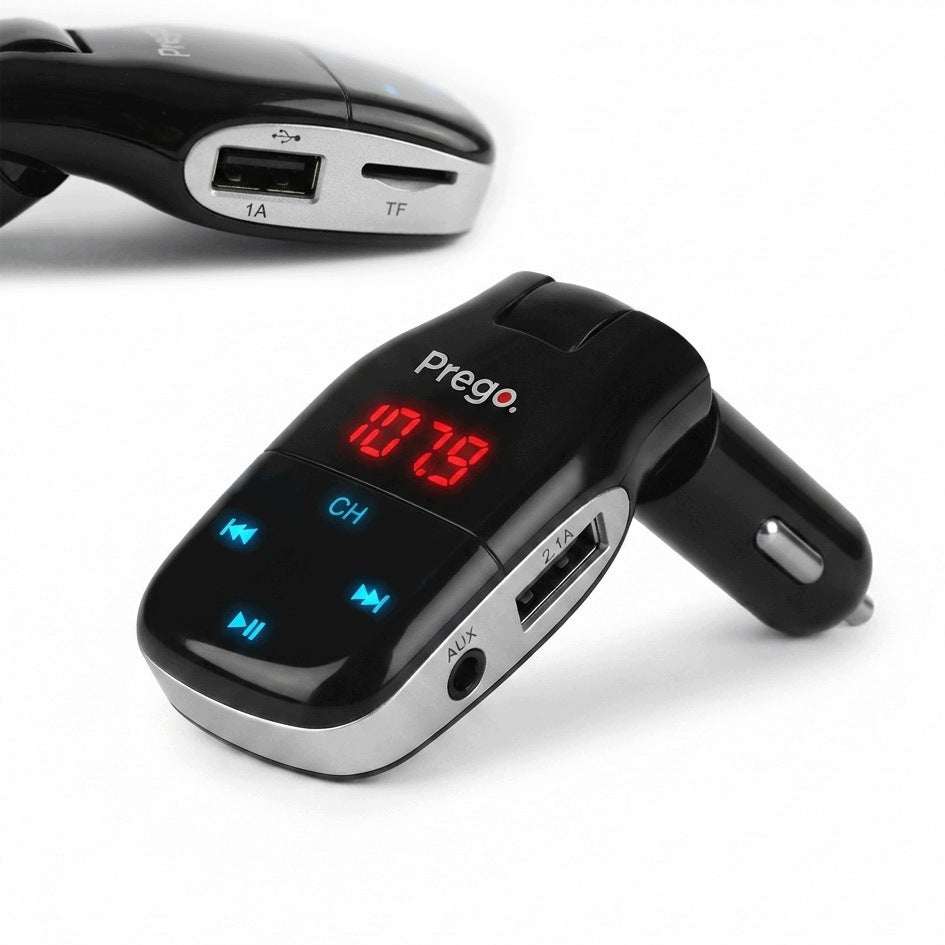 Bluetooth 5.0 FM Transmitter Handsfree Charger 2.1A 2xUSB AUX microSD