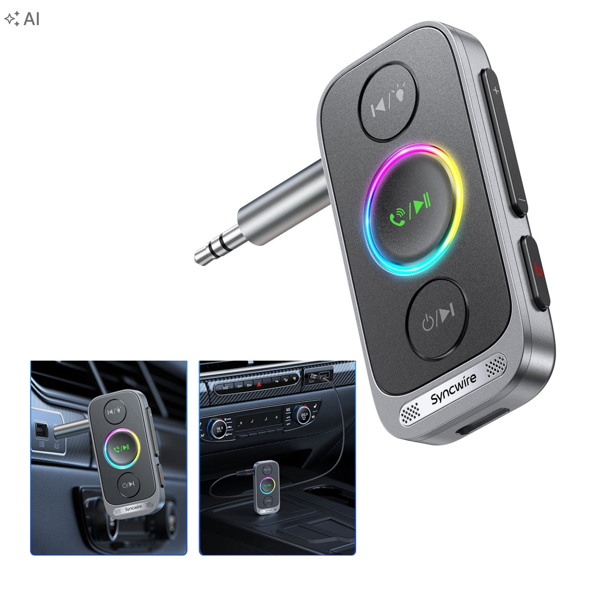 Bluetooth 5.4 AUX Receiver 3,5mm Syncwire LED HiFi