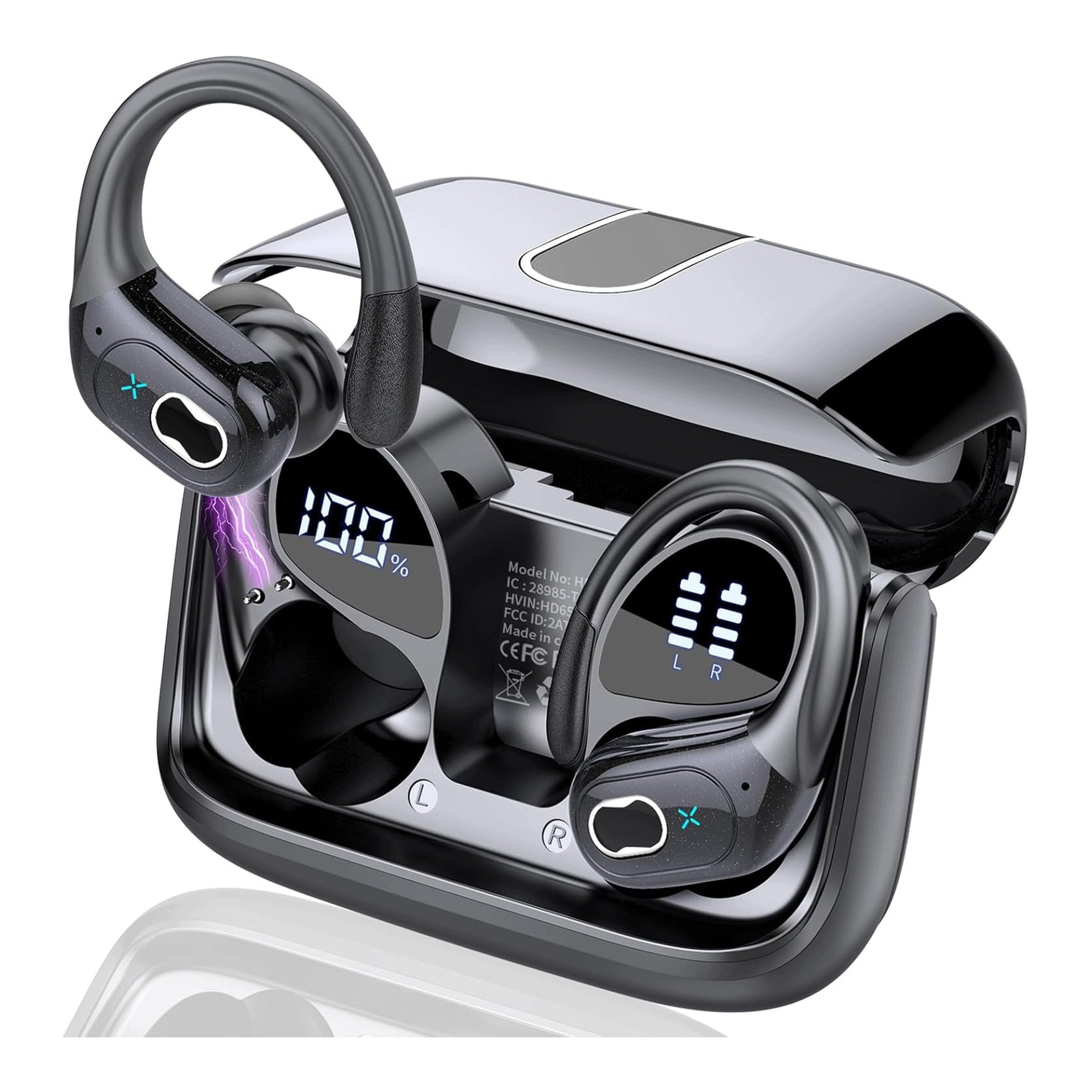 Bluetooth 5.4 Wireless In-Ear Headphones Live Translator 75h Black