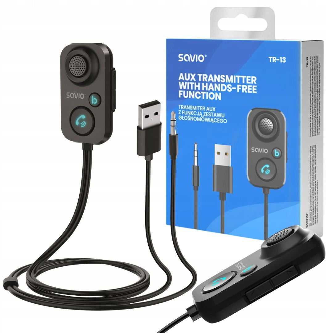 Bluetooth AUX 5.1 transmitter for car Speakerphone SAVIO TR-13