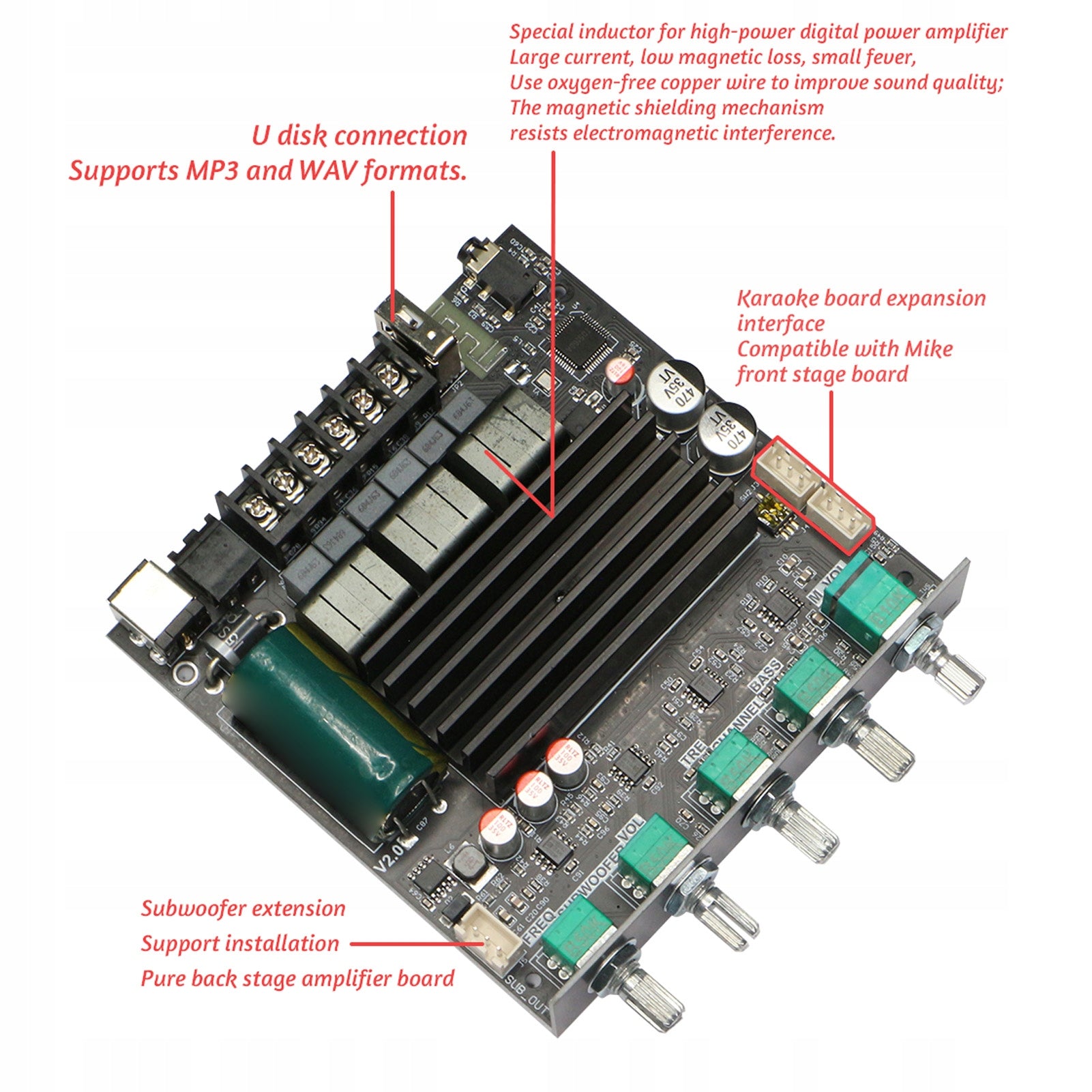 Bluetooth Amplifier TPA3221 Chip 2.1 Channel 100WX2+200W Output IK Manufacturer code AG250906005206