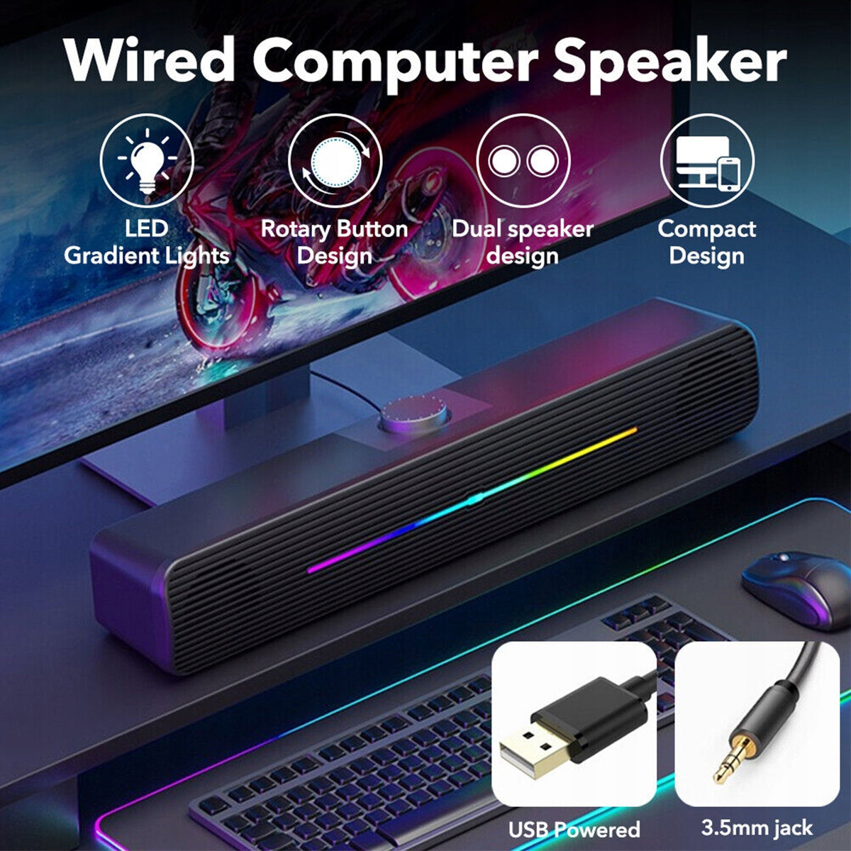 Bluetooth Soundbar USB for TV Computer Model u01
