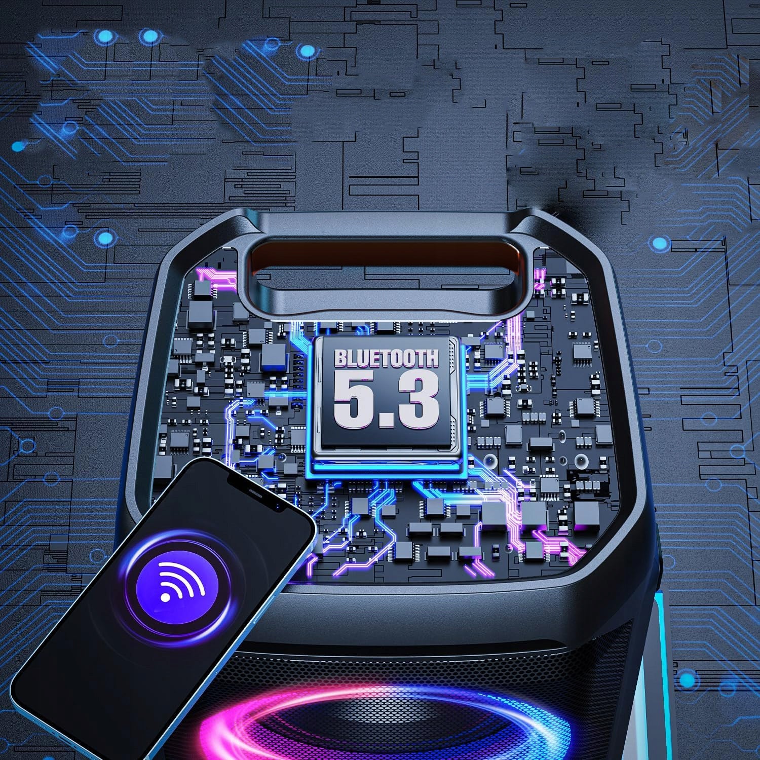 Bluetooth Speaker Boombox Mobile USB RADIO LED Wireless Portable MP3 Manufacturer code 65820