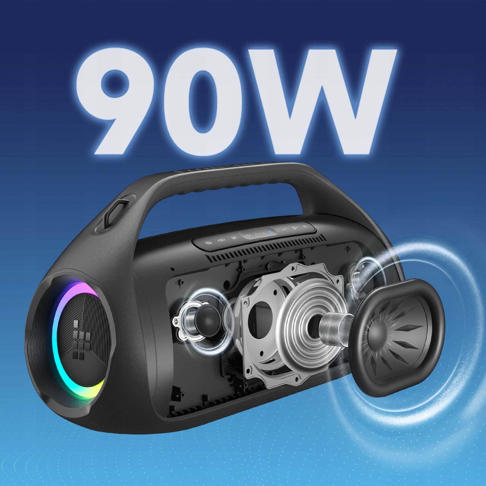 Bluetooth Speaker Portable Tronsmart Bang2 Party 90W Mobile Blue Packaging status original