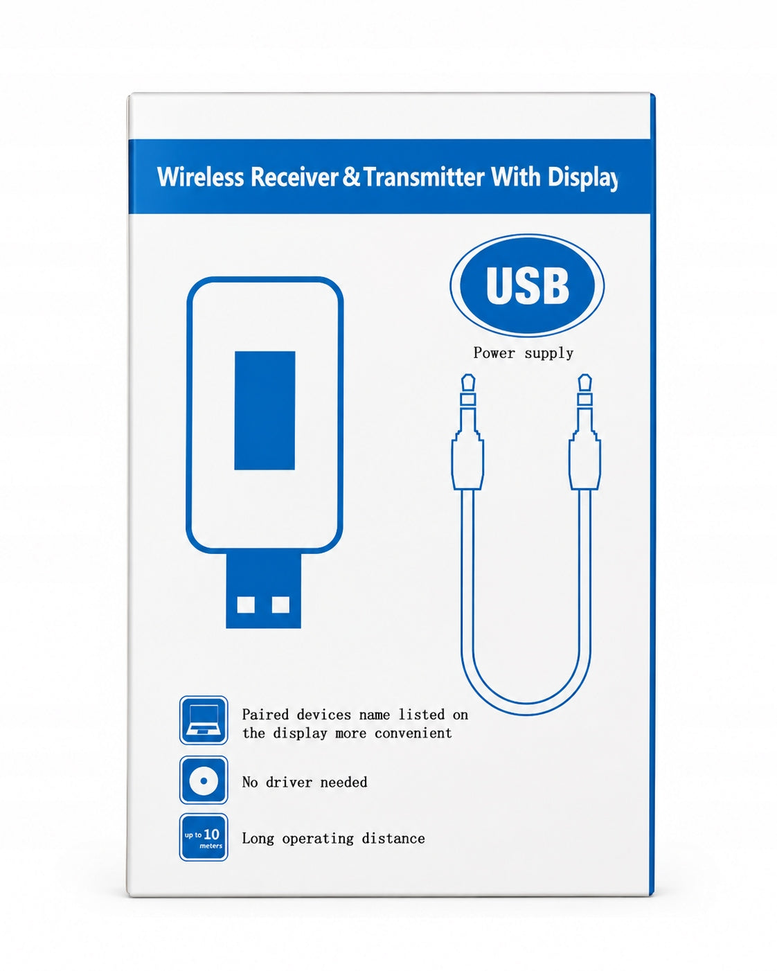 Bluetooth Transmitter & Receiver USB TX/RX AUX 3.5mm Wireless LCD
