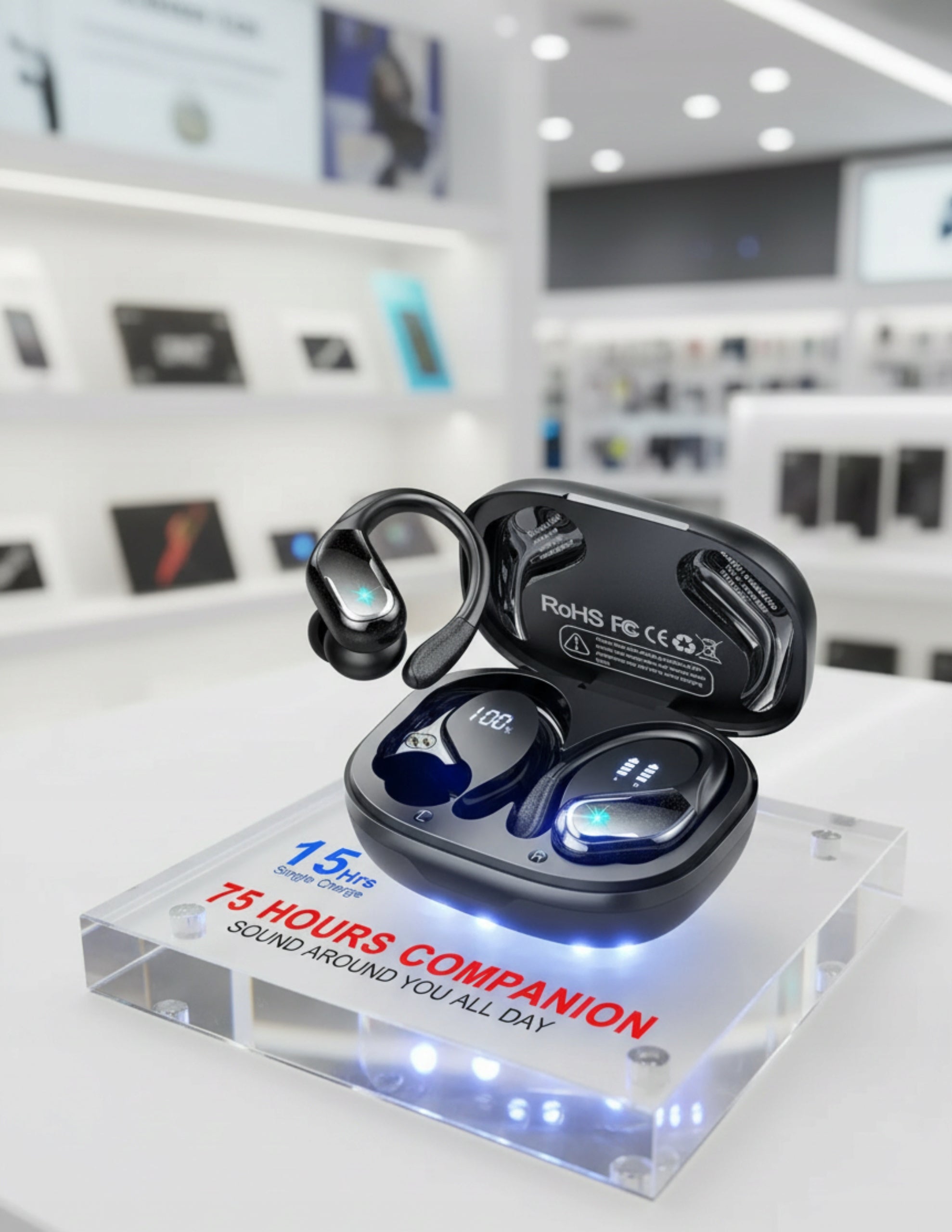 Bluetooth Wireless Headphones Hedgehog Translator for Sports and Conversations Manufacturer code Elonix BX30