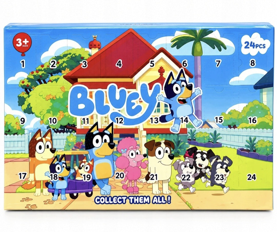Bluey Advent Calendar and Bingo Figurines Christmas Santa Claus Christmas