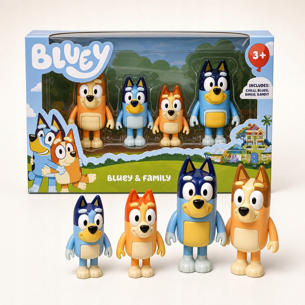 Bluey Bluey & Family Figurine Set Whole Family 3+ Gift for Kids