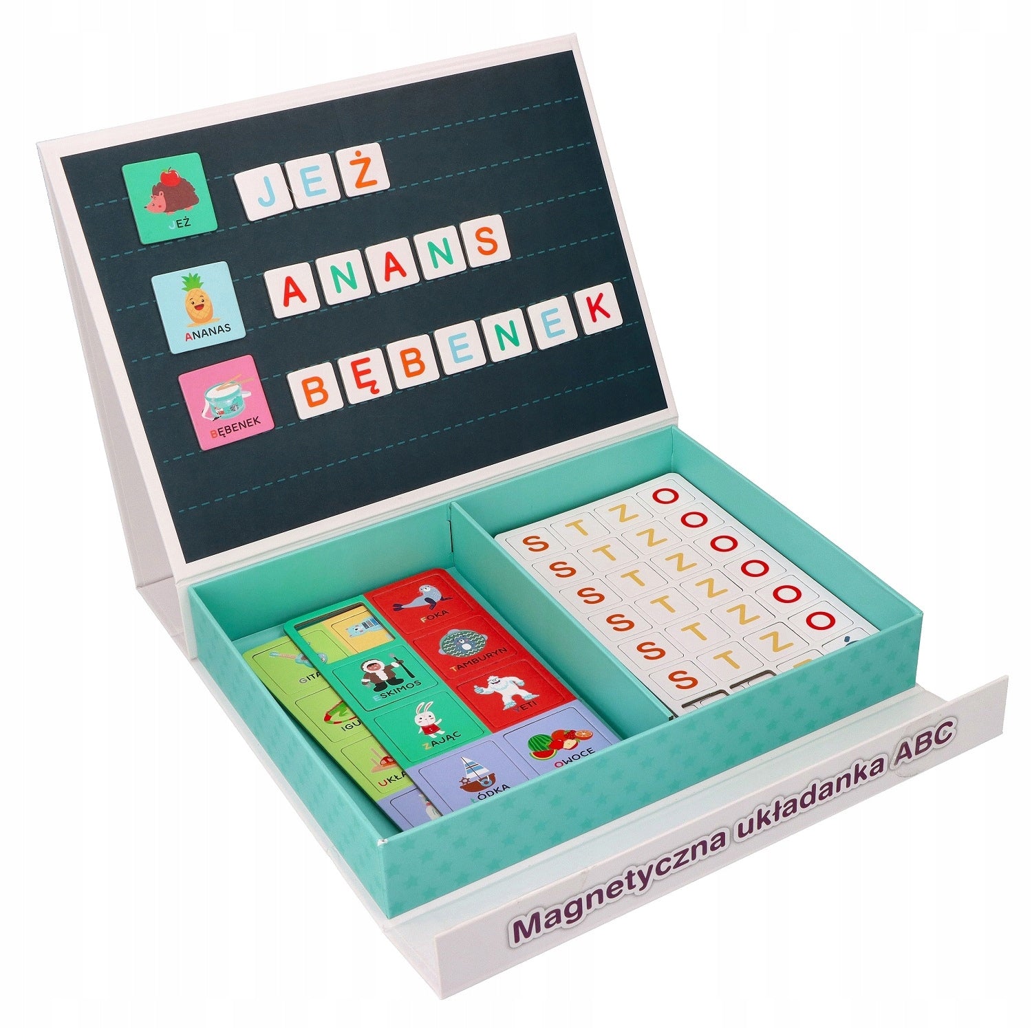 Board ABC puzzle MAGNETIC LETTERS POLISH SIGNS MONTESSORI ADAMTOYS