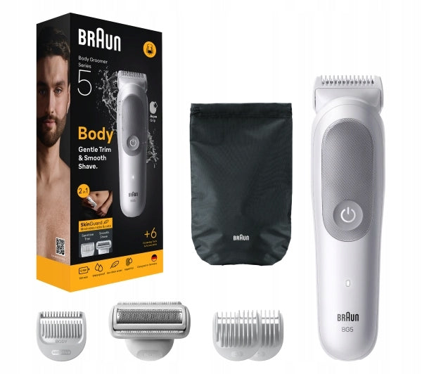 Body Trimmer Braun BG5550 100 min. Battery Operation White SkinGuard Manufacturer code BG5550