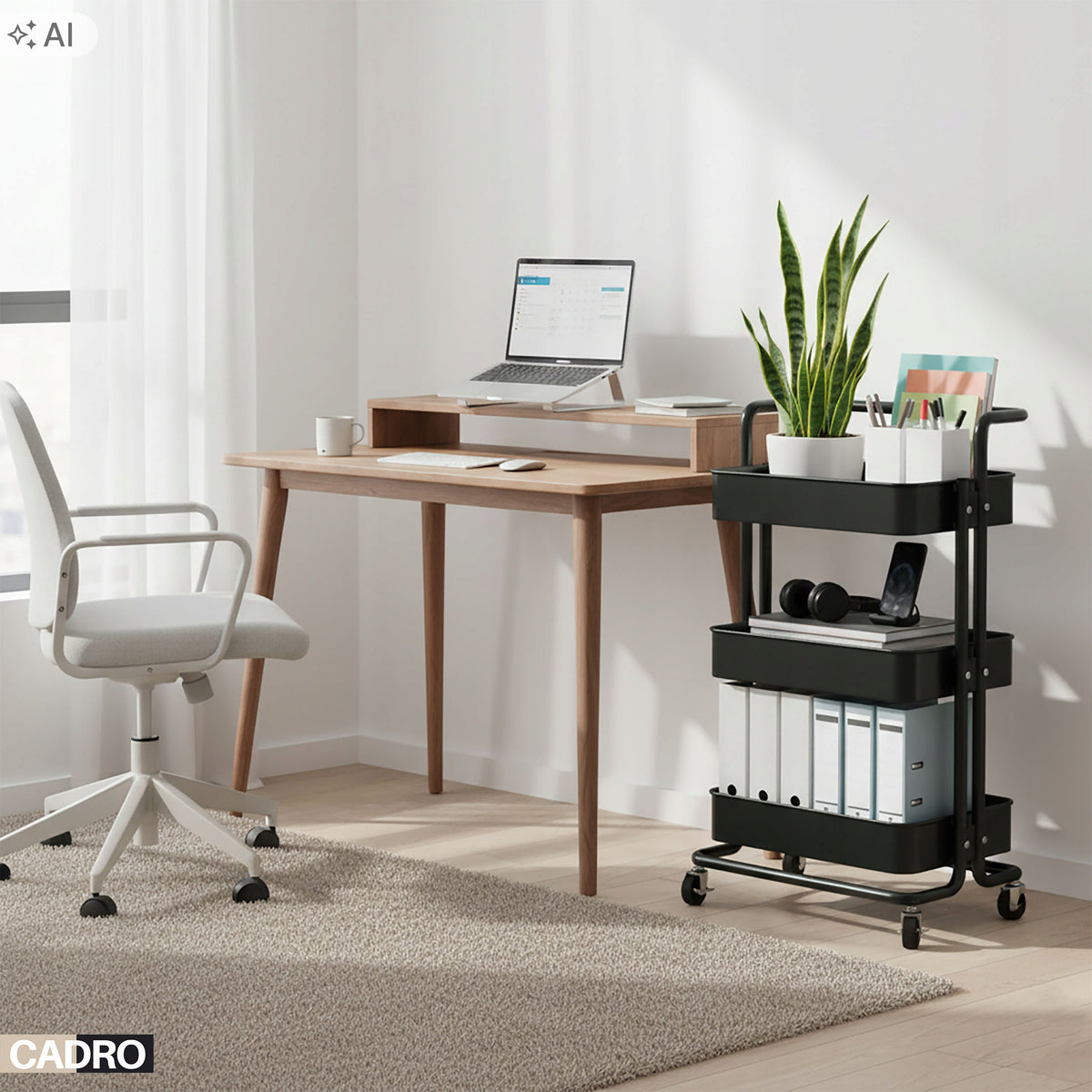 Bookcase on wheels bathroom kitchen metal 87 cm black mobile cabinet Manufacturer code Regał na kółkach kuchenny metalowy czarny