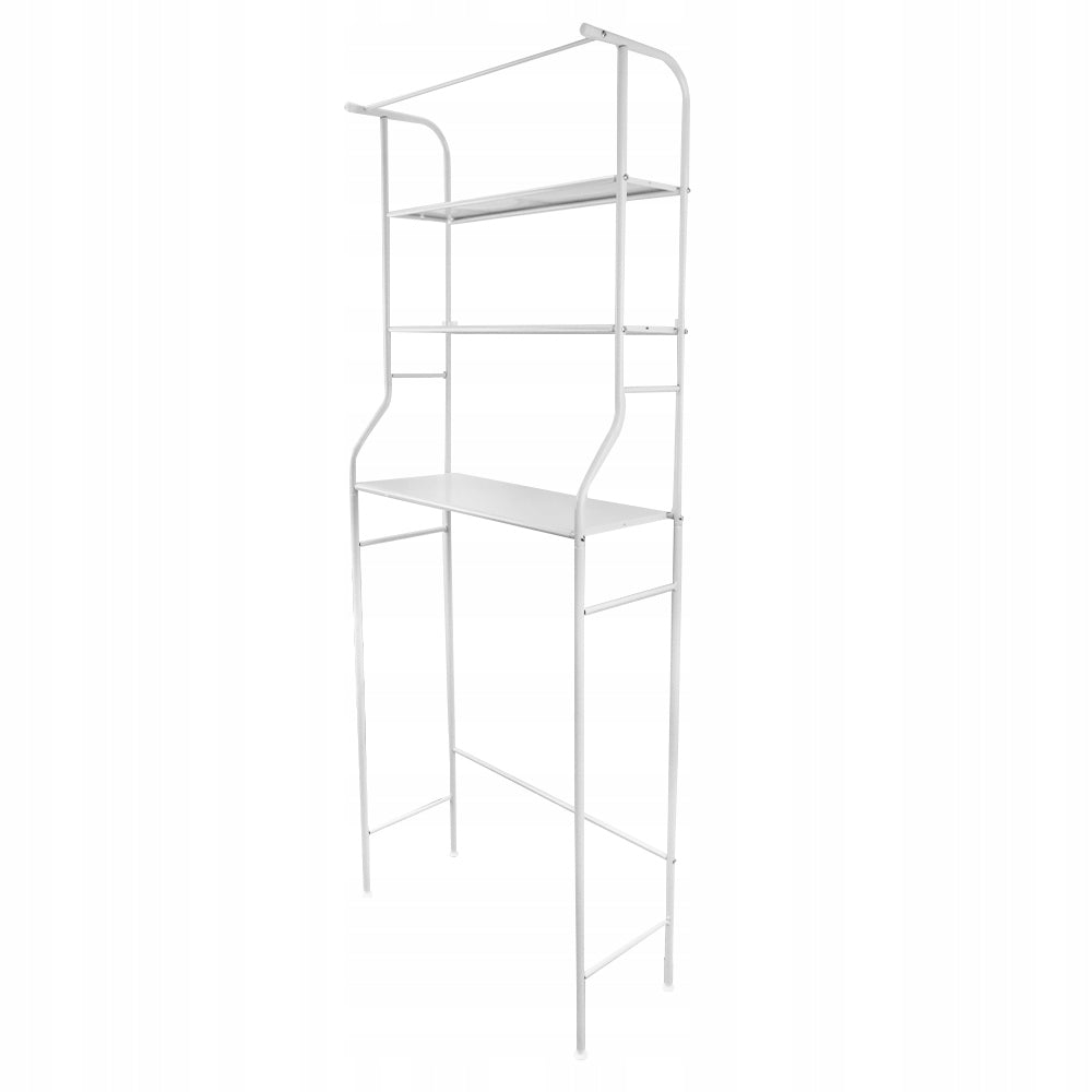 Bookcase over washing machine 3-level metal white bathroom shelf 165cm Furniture color white metal