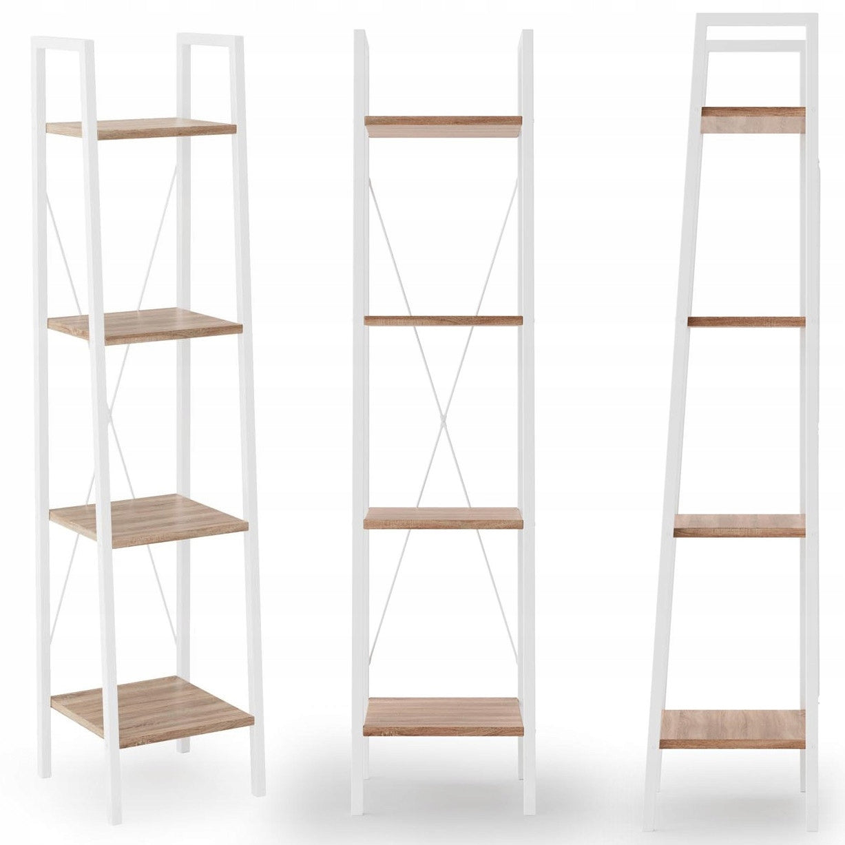 Bookcase with Shelf for Pantry Oak Sonoma White Metal Halmar NARVIK REG1 Manufacturer Halmar