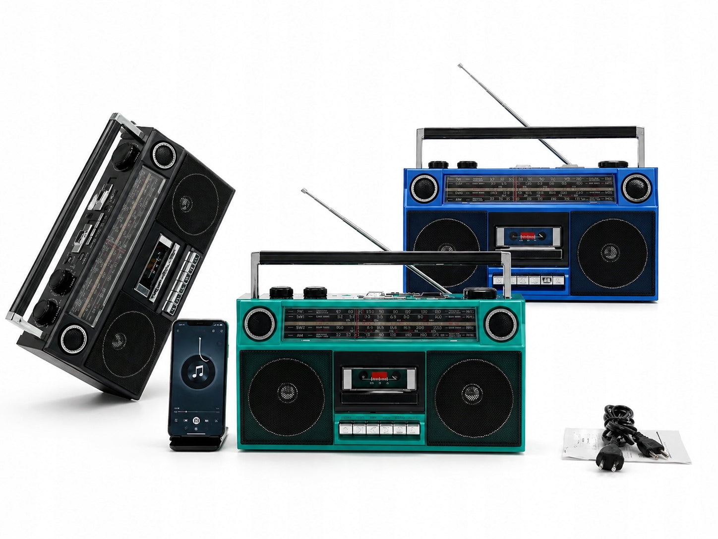 Boombox Radio Cassette Player Portable MP3 Cassette Player BT Grill Camping Manufacturer code Boombox Odtwarzacz kaset MP3