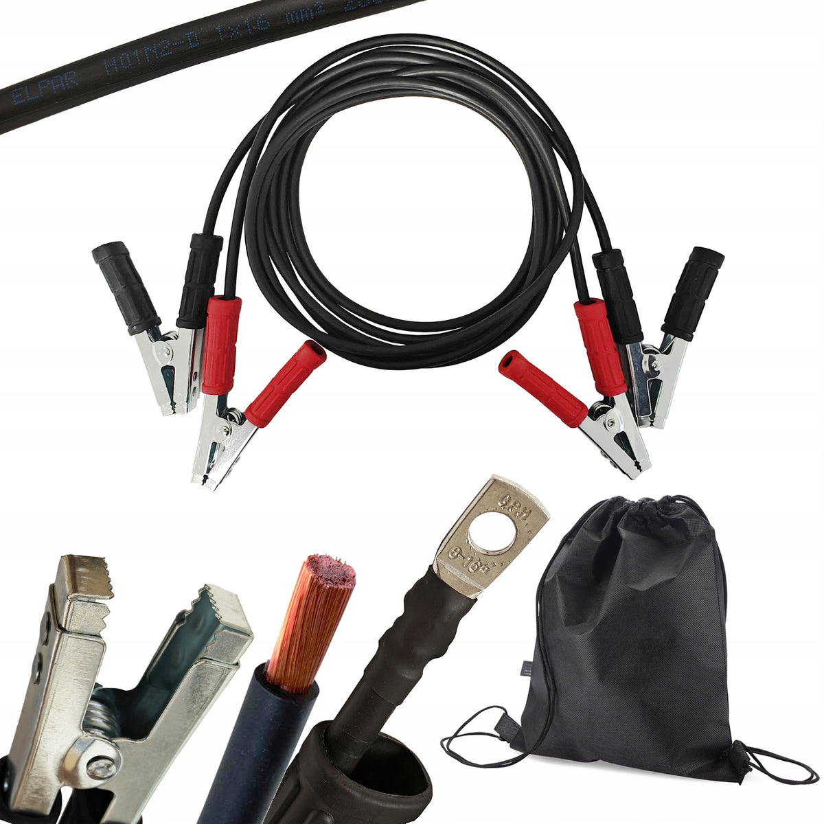 BoostWire Copper Jumper Cables 100% CU 16mm2 3m 3000A