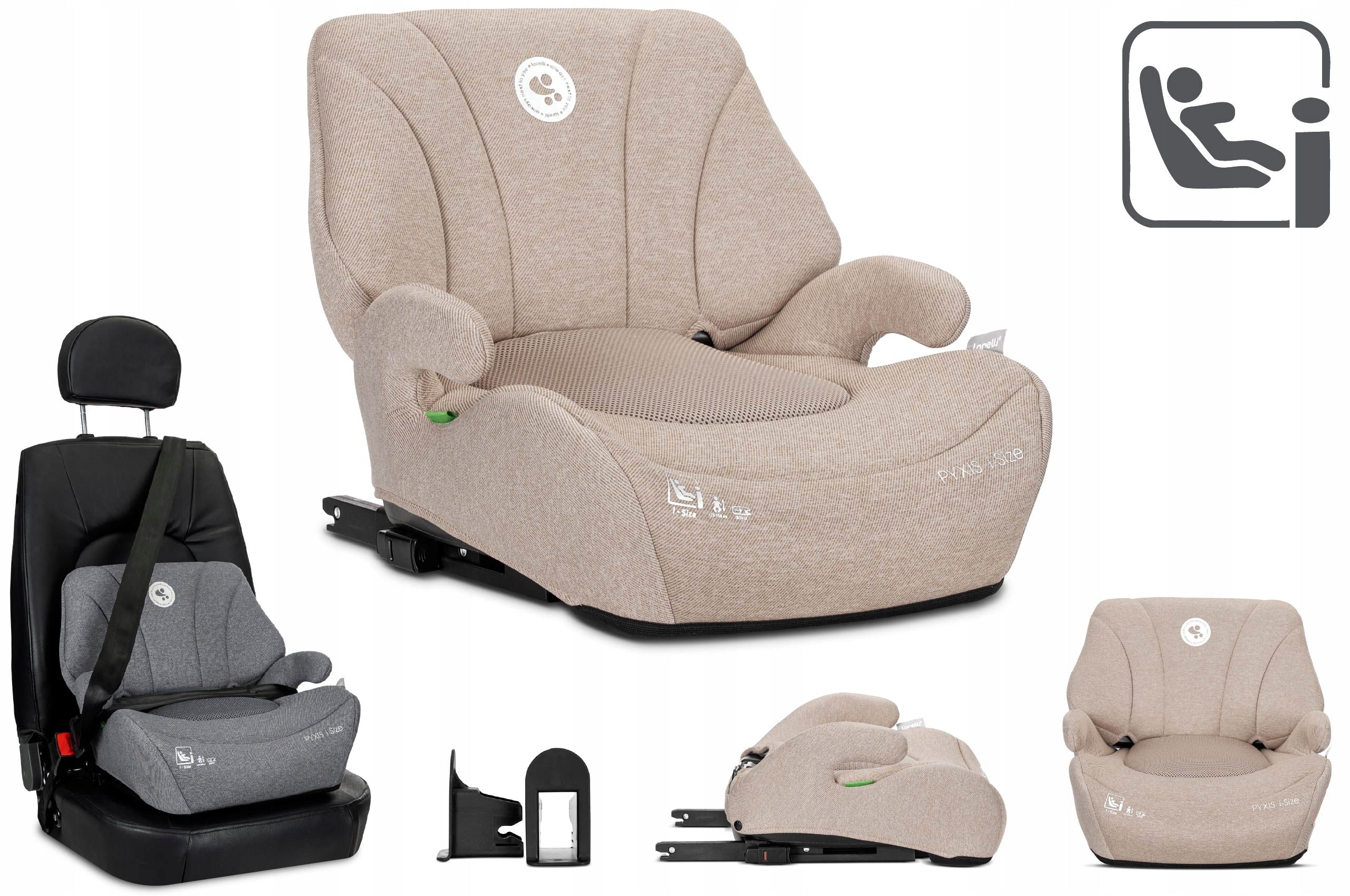 Booster seat with backrest i-Size 125-150 cm ISOFIX 2in1 Packaging status original