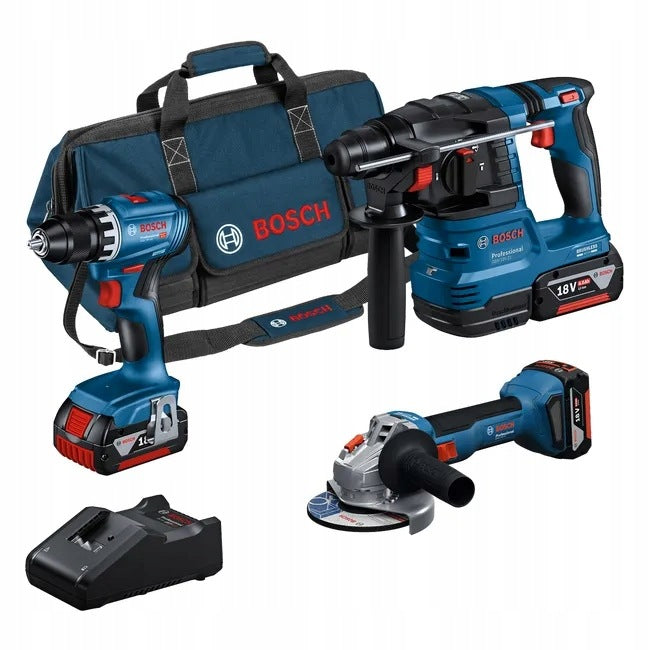 Bosch Professional toolkit 18V GSR, GWS, Gbh + 3x4.0Ah