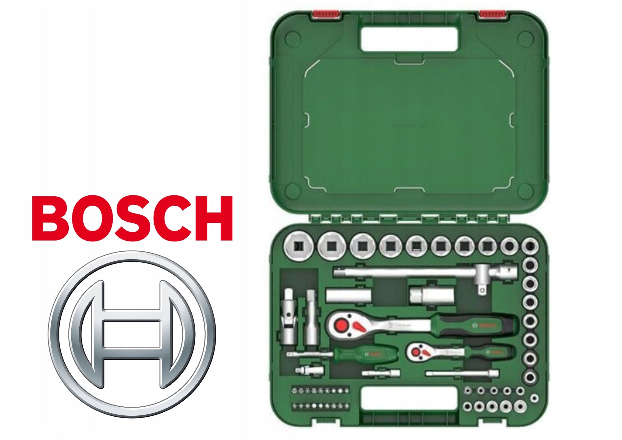 Bosch Set of 57 tools Bits Overheads 2 ratchets 1/4" + 1/2" 1600A02Z9G Manufacturer code 1600A02Z9G